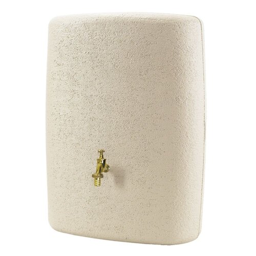 4Rain Terra regenton - 275 liter zandbeige - Messing tapkraan