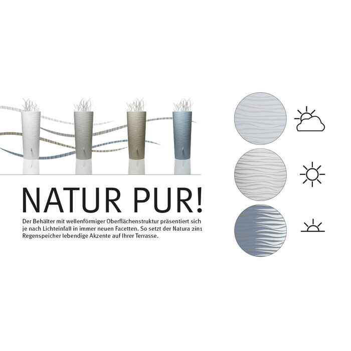 Garantia Natura Ocean design regenton - 350 liter - Inclusief plantenbak