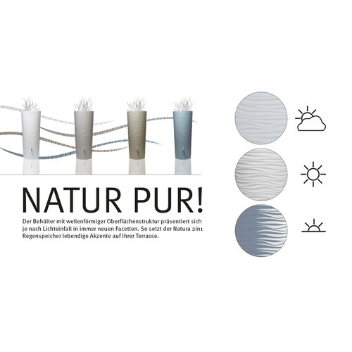 Garantia Natura Artic design regenton - 350 liter - Inclusief plantenbak