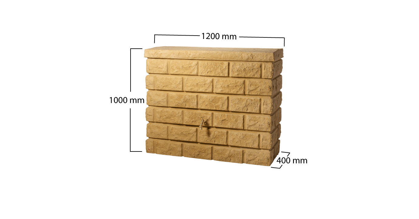 Garantia Rocky regenton - 400 liter - Steenstructuur - 3 kleuren