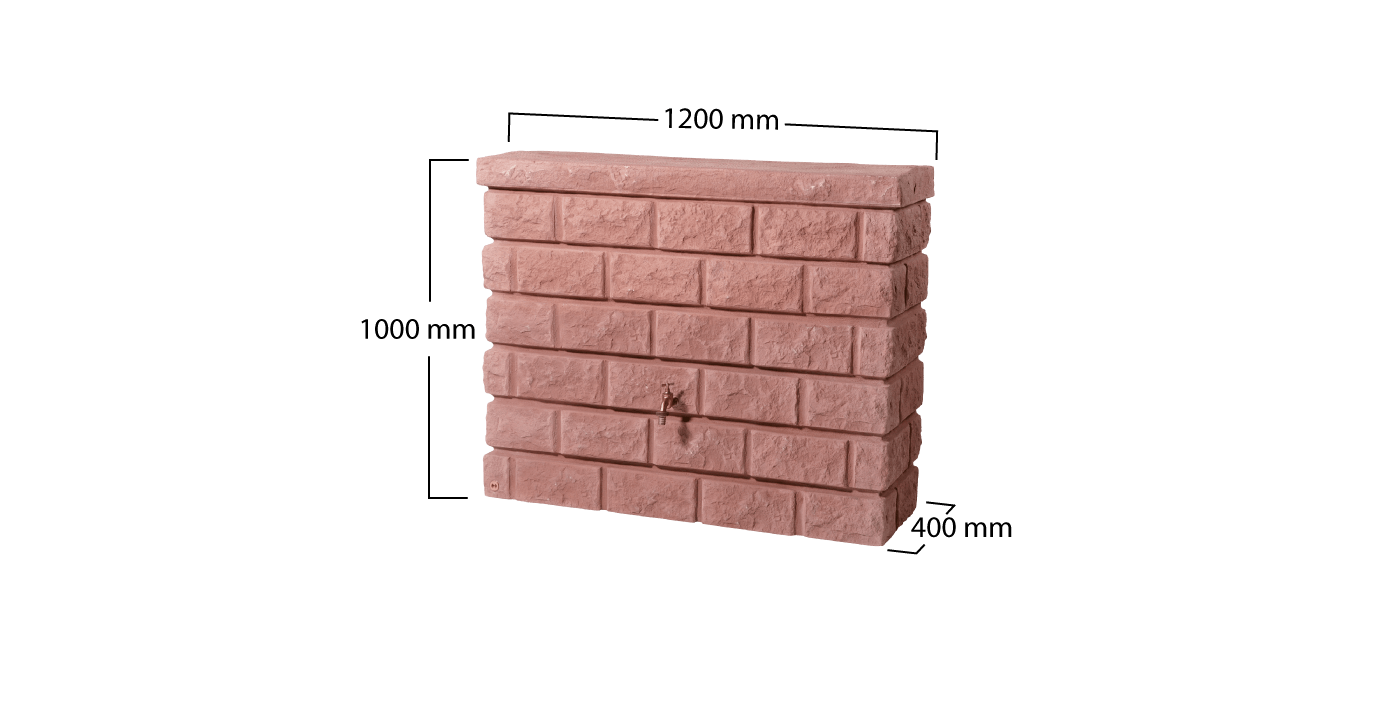Garantia Rocky regenton - 400 liter - Steenstructuur - 3 kleuren