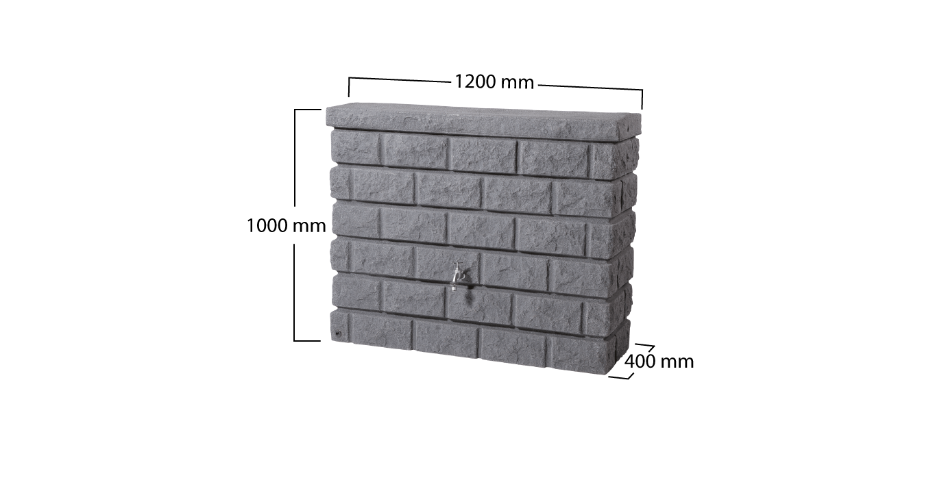 Garantia Rocky regenton - 400 liter - Steenstructuur - 3 kleuren