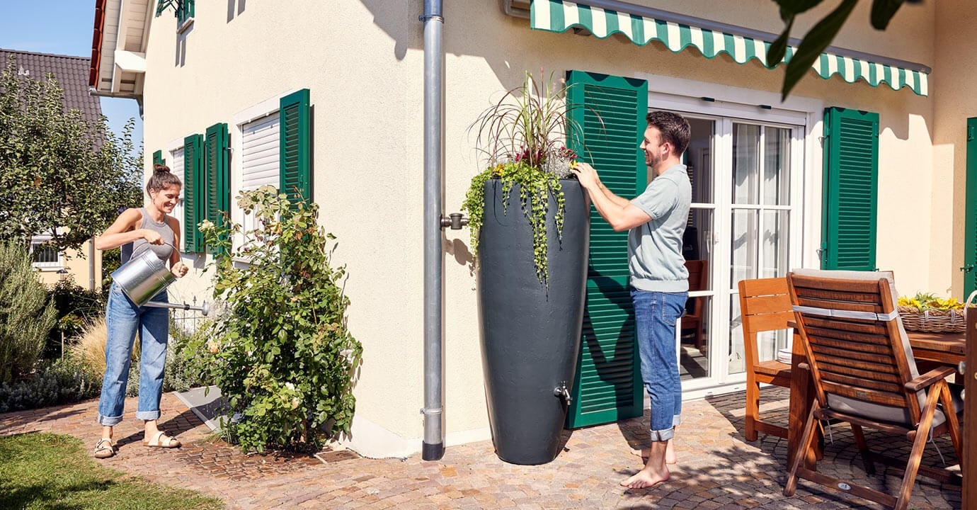 Garantia 2 in 1 regenton - 300 liter - Inclusief plantenbak - 3 kleuren