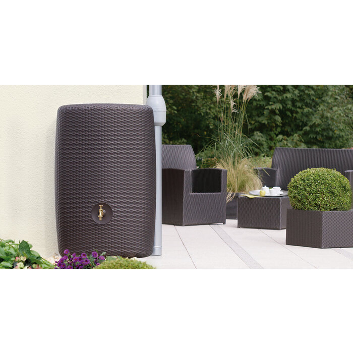 Garantia Sunda regenton - 300 liter mokka - Rotan ontwerp