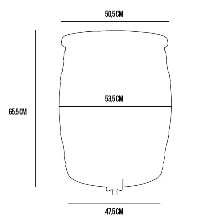 Roto Houtlook regenton grijs - 140 liter - Inclusief deksel en kraantje