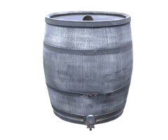 Roto Houtlook regenton grijs - 350 liter - Inclusief deksel en kraantje