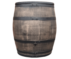 Roto Houtlook regenton bruin - 240 liter - Inclusief deksel en kraantje