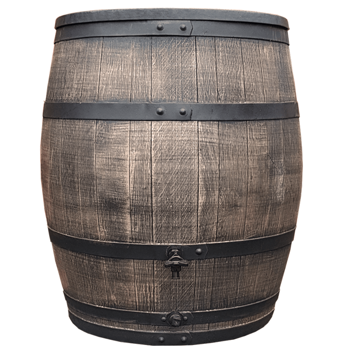 Roto Houtlook regenton bruin - 240 liter - Inclusief deksel en kraantje