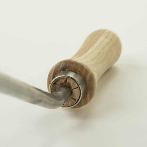 Sneeboer Handhakje 10 cm - Essenhout - Gebogen stift