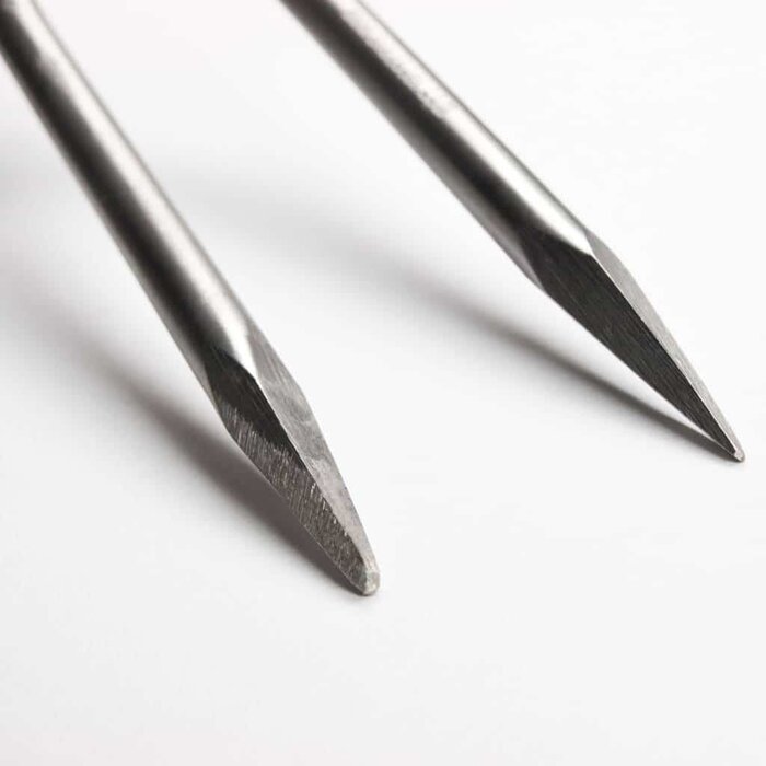 Sneeboer Wiedvork 2 tanden met essenhouten heft