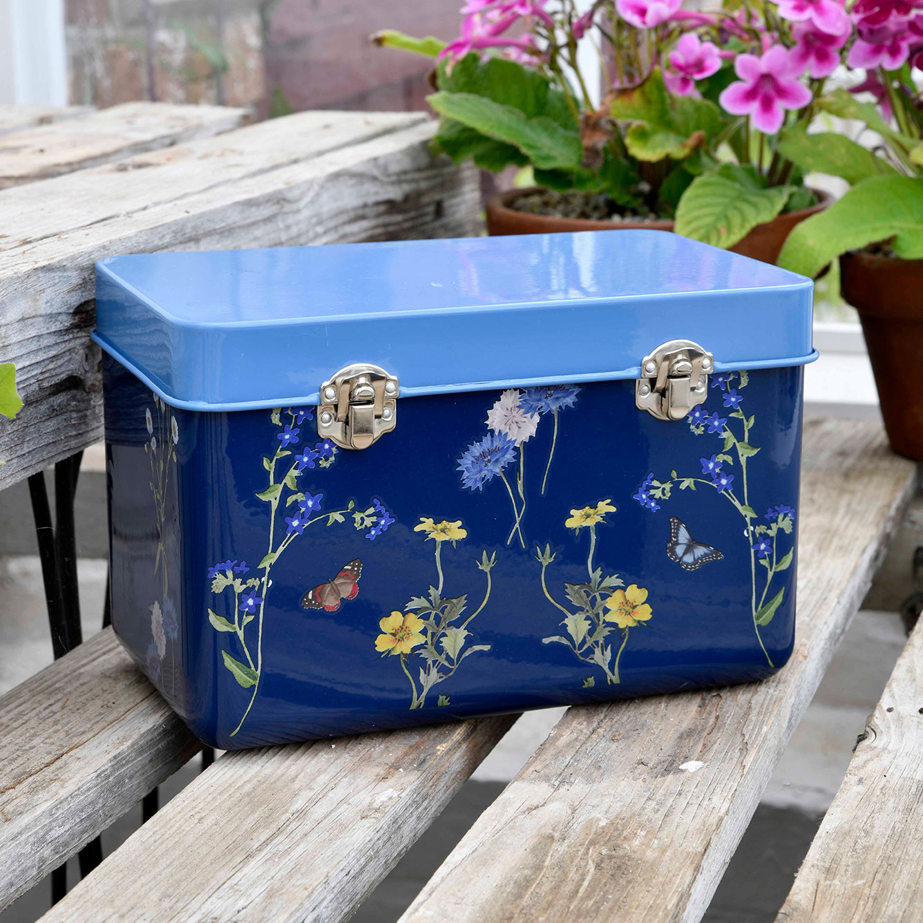 Burgon & Ball Bewaarblik zaden - Metaal - British Meadow - Bloemenprint
