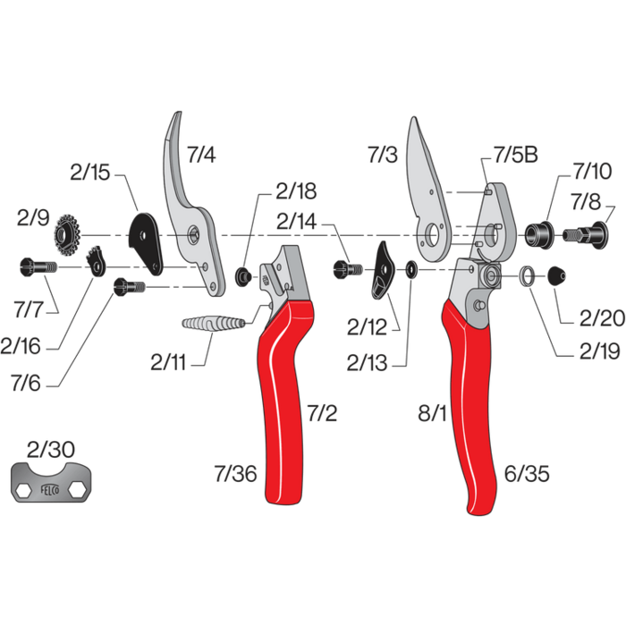 Felco Felco 8/1 handgreep zonder breed mes F8