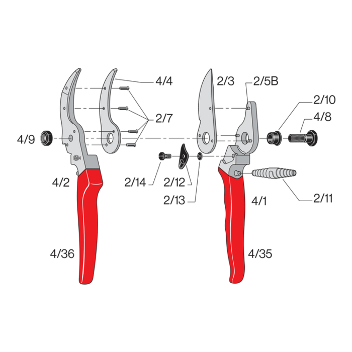 Felco 4/36 - rode plastic ondergreep - Felco 4