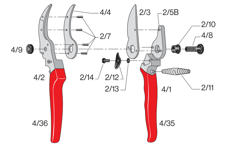 Felco 4/36 - rode plastic ondergreep - Felco 4
