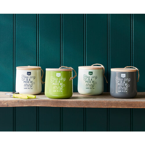 Burgon & Ball Blikje touw met houten deksel - Koolzwart