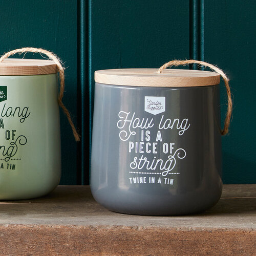 Burgon & Ball Blikje touw met houten deksel - Koolzwart