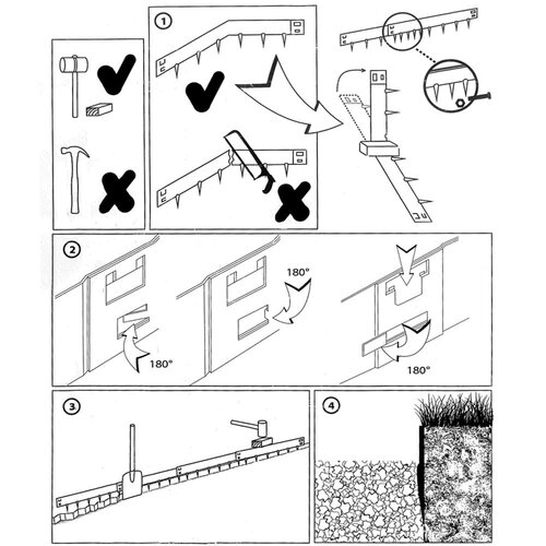 Meuwissen Agro Edge Kantopsluiting - Zwart - Gepoedercoat metaal - 106 x 16 cm