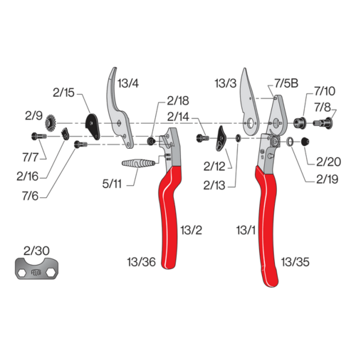 Felco 13/1 handgreep - zonder bovenmes - Felco 13