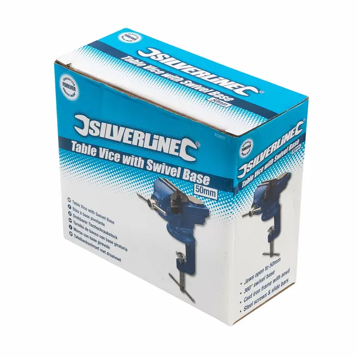 Silverline Tafelbankschroef met draaivoet - 50 mm