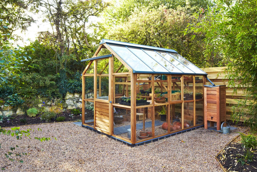 Gabriel Ash Classic "Eight" - 245 cm breed - Schuifdeur - houten tuinkas