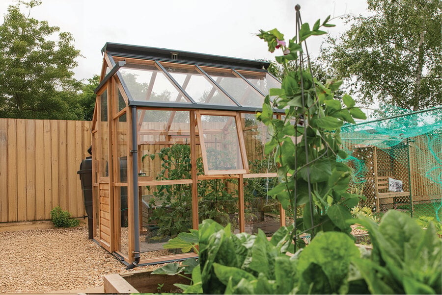 Gabriel Ash Classic "Eight" - 245 cm breed - Schuifdeur - houten tuinkas