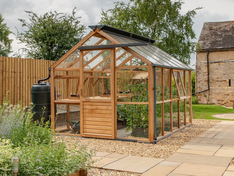 Gabriel Ash Classic "Eight" - 245 cm breed - Schuifdeur - houten tuinkas