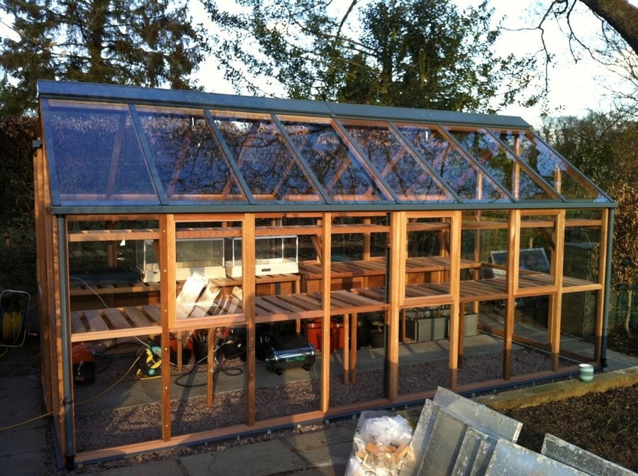 Gabriel Ash Classic "Eight" - 245 cm breed - Schuifdeur - houten tuinkas