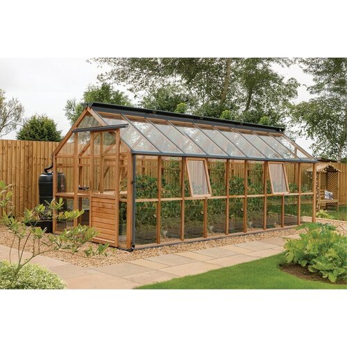 Gabriel Ash Classic "Eight" - 245 cm breed - Schuifdeur - houten tuinkas