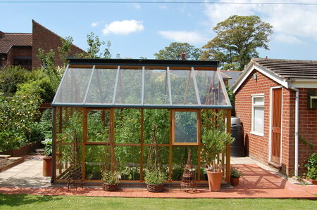 Gabriel Ash Classic "Ten" - 303 cm breed - Schuifdeur - houten tuinkas