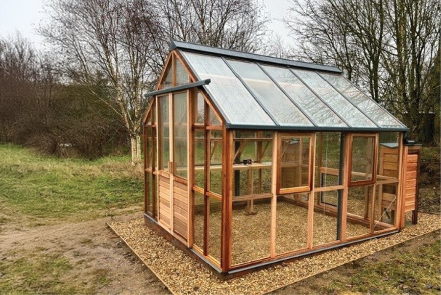 Gabriel Ash Classic "Ten" - 303 cm breed - Schuifdeur - houten tuinkas