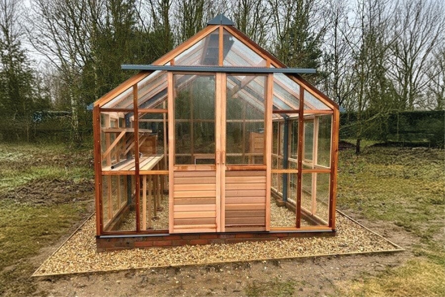 Gabriel Ash Classic "Ten" - 303 cm breed - Schuifdeur - houten tuinkas