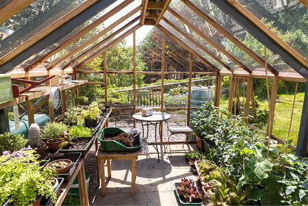 Gabriel Ash Classic "Ten" - 303 cm breed - Schuifdeur - houten tuinkas