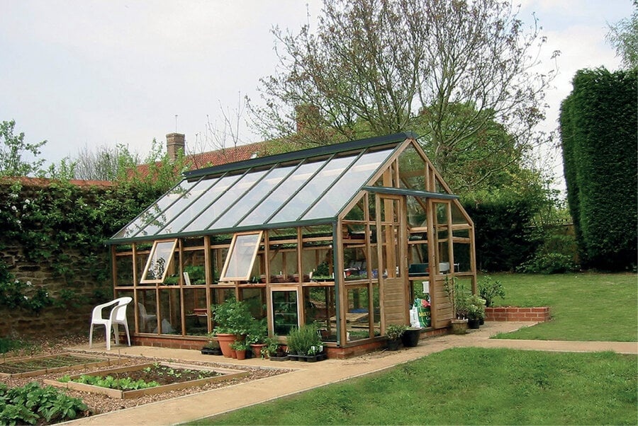 Gabriel Ash Classic "Twelve" - 360 cm breed - Schuifdeur - Kweekkas hout