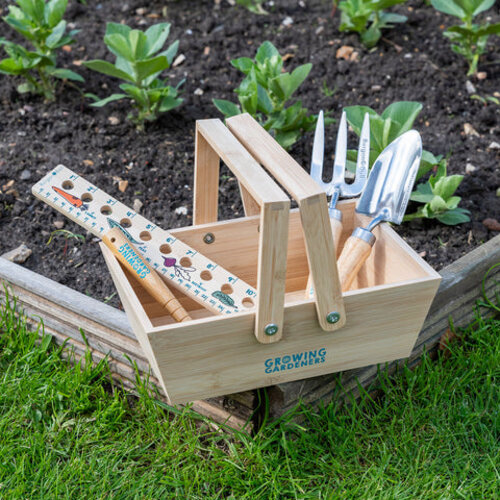 Burgon & Ball Tuinkistje met hengsel - hout - voor kinderen- 28 x 21 cm