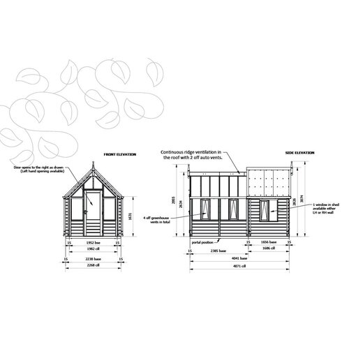 Gabriel Ash RHS "Rosemoor" Combi shed - kas met schuur erachter