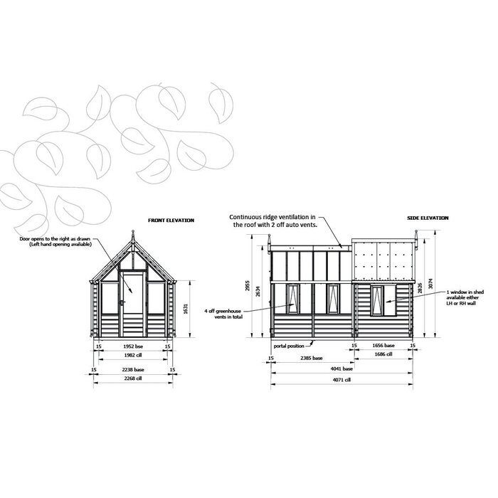 Gabriel Ash RHS "Rosemoor" Combi shed - kas met schuur erachter