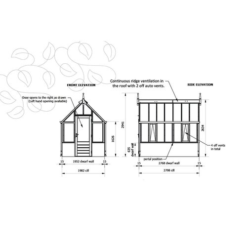 Gabriel Ash RHS "Rosemoor" - stenen muur - kas