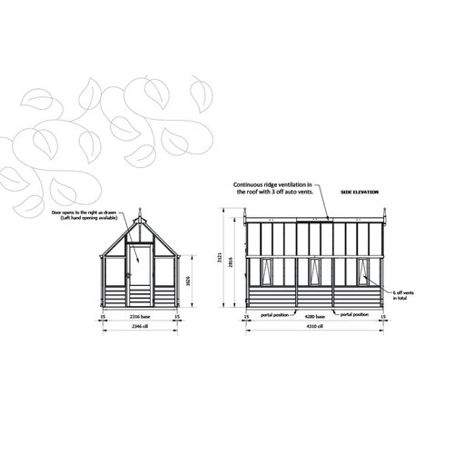 Gabriel Ash RHS "Hyde Hall" - houten onderrand - kweekkas
