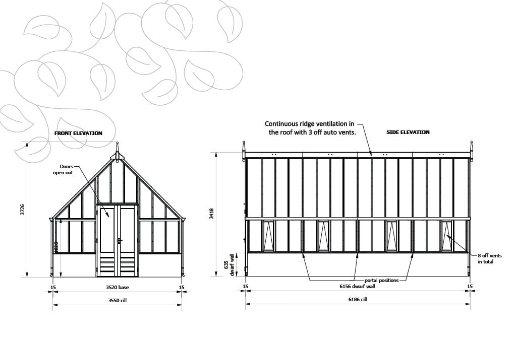 Gabriel Ash Cotswold "Twelve" - Tuinkas - 355 cm breed