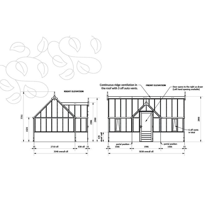Gabriel Ash RHS "Portico" - stenen muur - portiek - royale kas - citrusbomen kweken