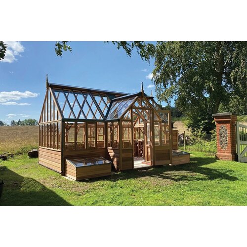 Gabriel Ash RHS "Grand Portico" - houten onderrand - royale kweekkas - fruitbomen kweken