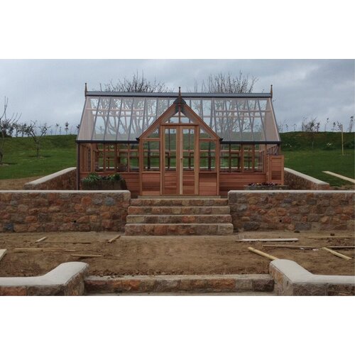 Gabriel Ash RHS "Grand Portico" - houten onderrand - royale kweekkas - fruitbomen kweken