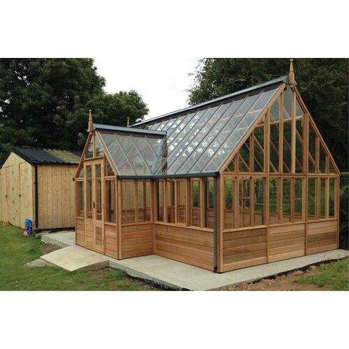 Gabriel Ash RHS "Grand Portico" - houten onderrand - royale kweekkas - fruitbomen kweken