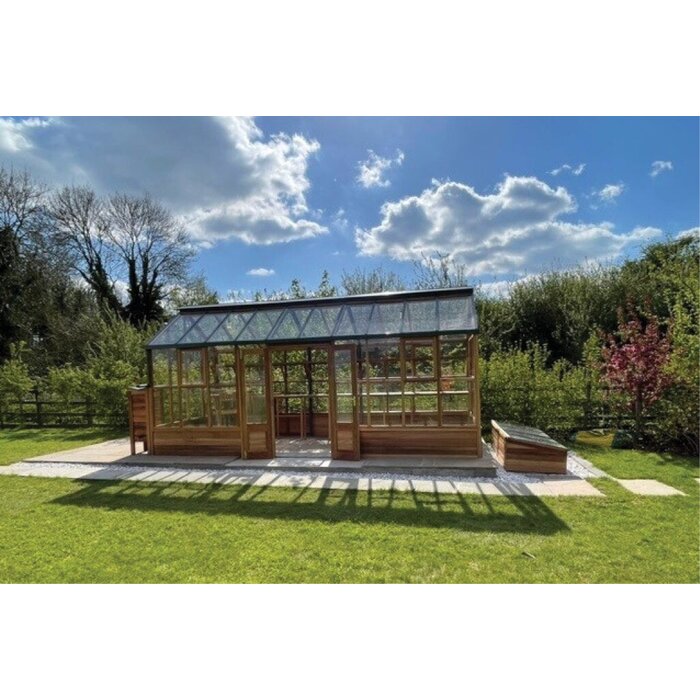 Gabriel Ash Planthouse "Eight" - op houten rand - verhoogde tuinkas - deur zijkant