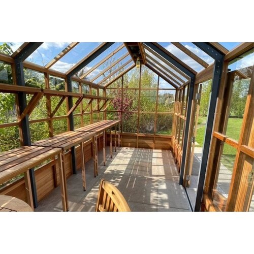 Gabriel Ash Planthouse "Eight" - op houten rand - verhoogde tuinkas - deur zijkant