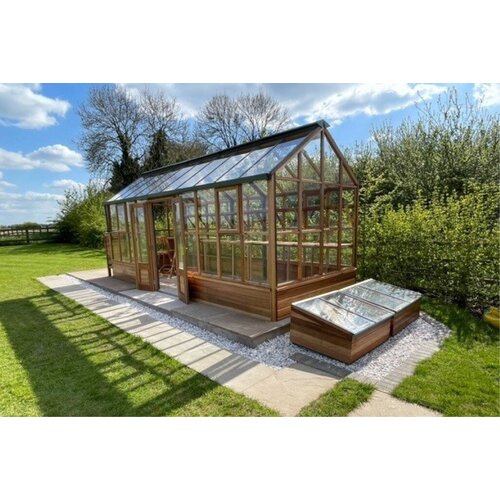 Gabriel Ash Planthouse "Eight" - op houten rand - verhoogde tuinkas - deur zijkant