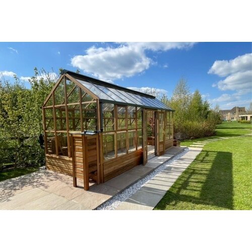 Gabriel Ash Planthouse "Eight" - op houten rand - verhoogde tuinkas - deur zijkant