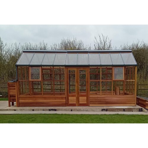 Gabriel Ash Planthouse "Eight" - op houten rand - verhoogde tuinkas - deur zijkant