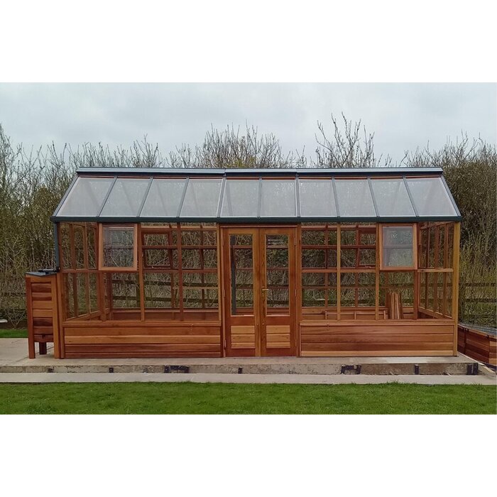 Gabriel Ash Planthouse "Eight" - op houten rand - verhoogde tuinkas - deur zijkant