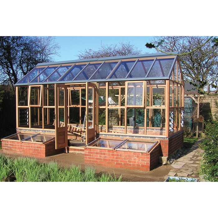 Gabriel Ash Planthouse "Eight" - op lage muur - verhoogde tuinkas - deur zijkant